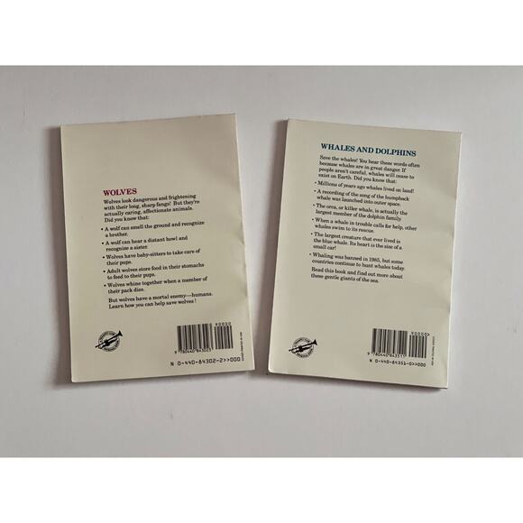 2 Books WHALES & DOLPHINS by Della Rowland and WOLVES by Julia Andrews 1991 - Picture 3 of 5